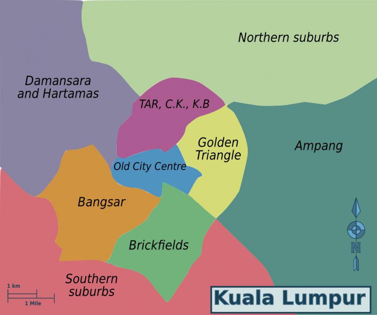 kuala lumpur distrik kaart