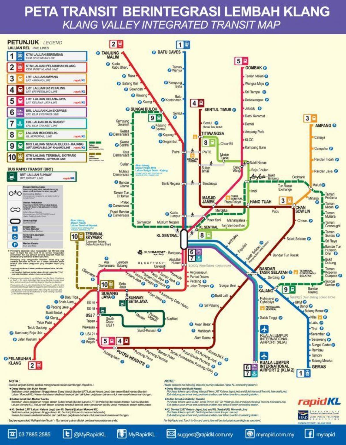 klang valley spoor vervoer kaart