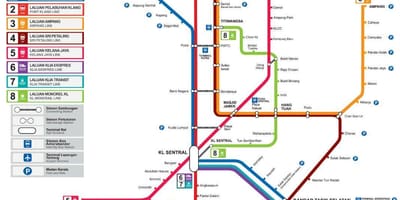 Trein roete kaart maleisië